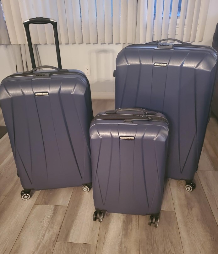 Samsonite Centric Hardside Expandable Luggage with Spinner Wheels, Blue Slate,
